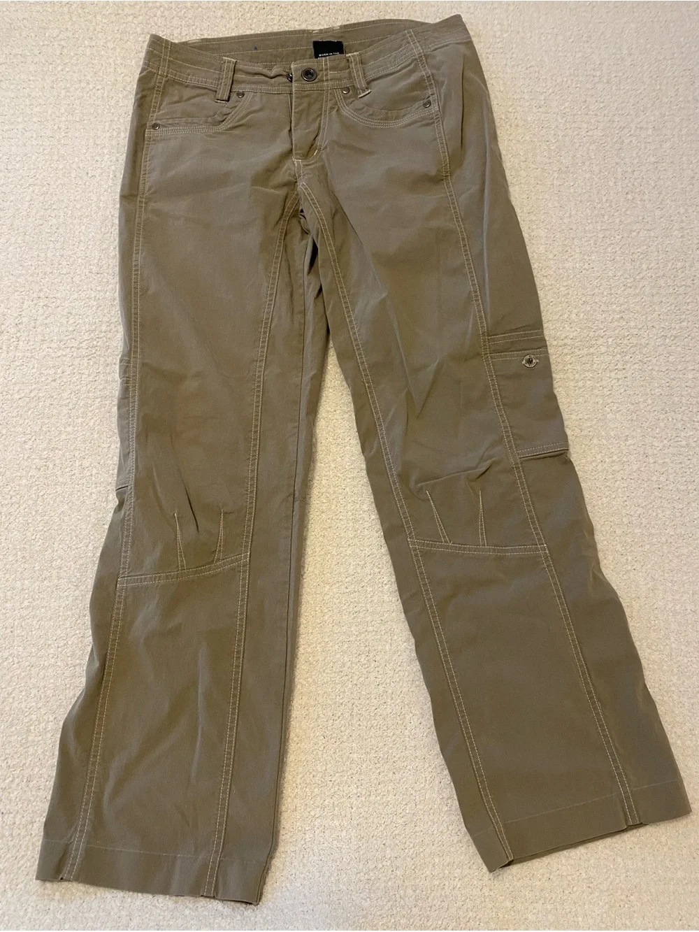 Kuhl Women's Lightweight Hiking Cargo Pants, Size 4 Regular, Olive Green